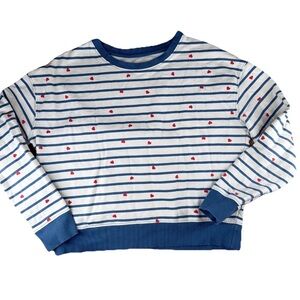 Pact Blue and White Striped Sweater